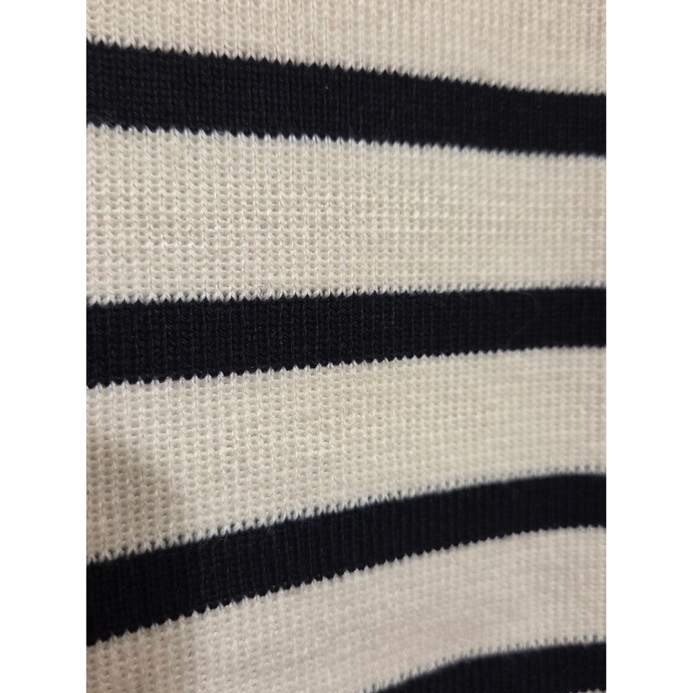 Classic Black & White Striped Short-Sleeve Sweater - Picture 3 of 3
